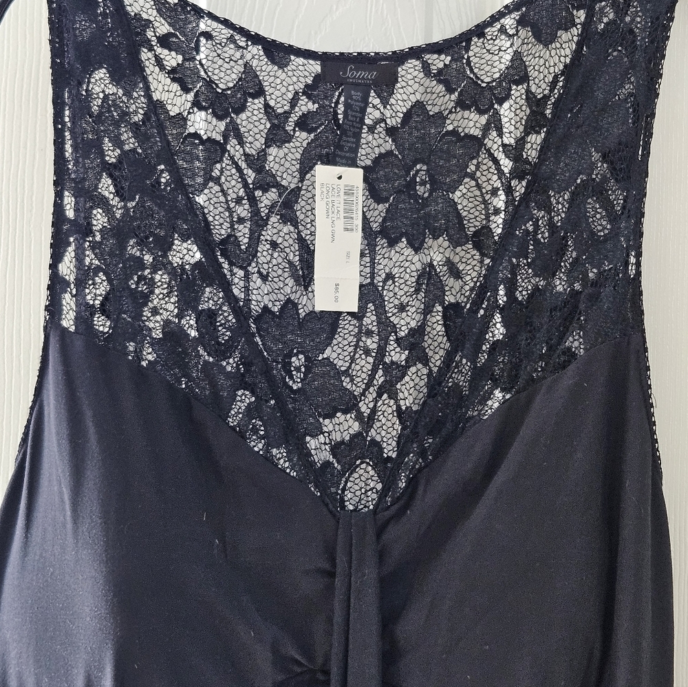 Soma Black Lace-Trim Chemise
